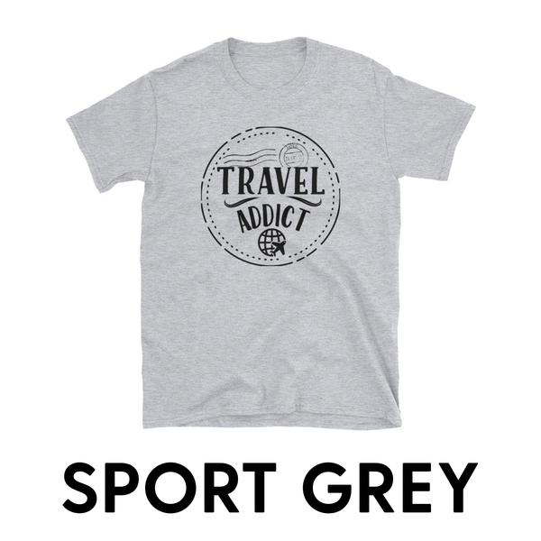 Travel Addict Passport Stamp - Unisex T-Shirt - Travel Suppliers Plus