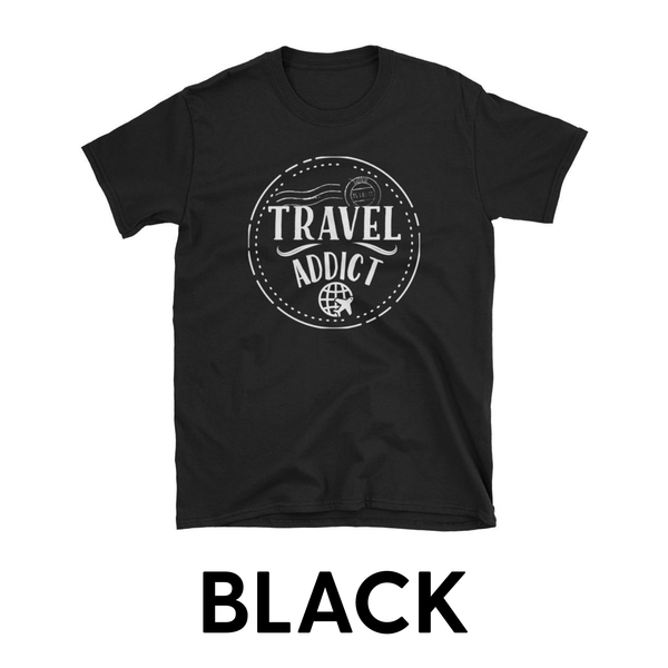 Travel Addict Passport Stamp - Unisex T-Shirt - Travel Suppliers Plus