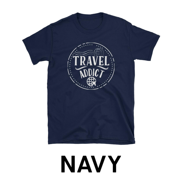 Travel Addict Passport Stamp - Unisex T-Shirt - Travel Suppliers Plus