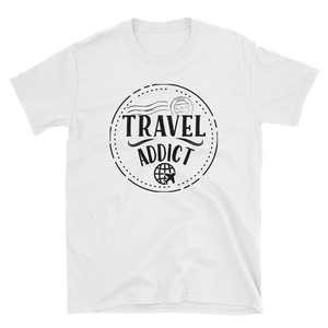Travel Addict Passport Stamp T-Shirt - Travel Suppliers Plus