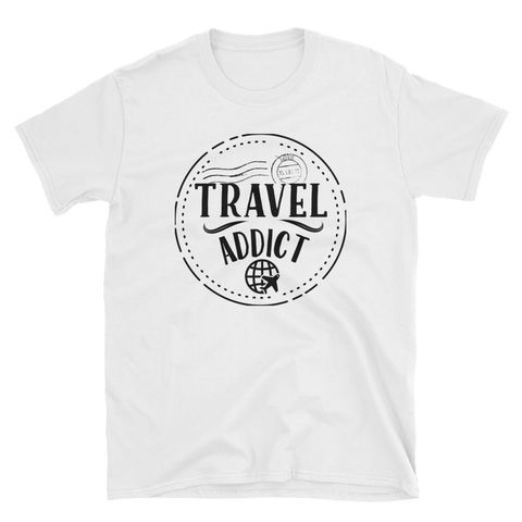 Travel Addict Passport Stamp T-Shirt - Travel Suppliers Plus