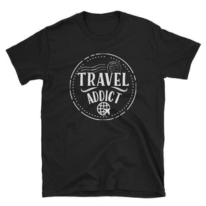 Travel Addict Passport Stamp T-Shirt - Travel Suppliers Plus
